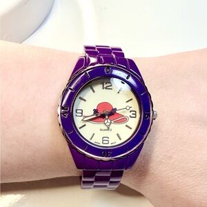 Red Hat Society Logo Watch • Purple Bracelet Band • RHS Collectible